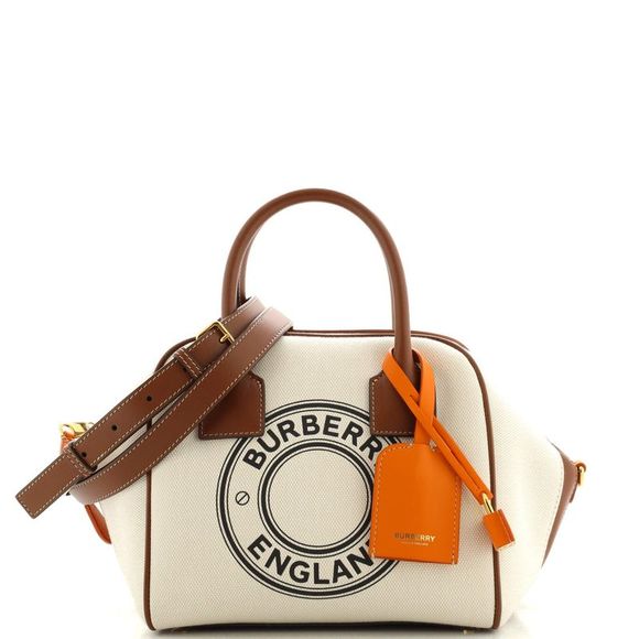 Burberry Bags Burberry Logo Cube Bag Printed Canvas Small